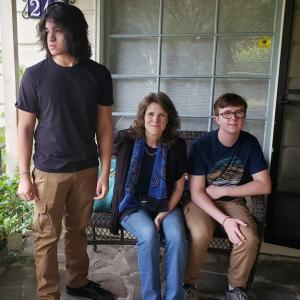 Kimberly with sons Alexander (standing) and James (sitting)